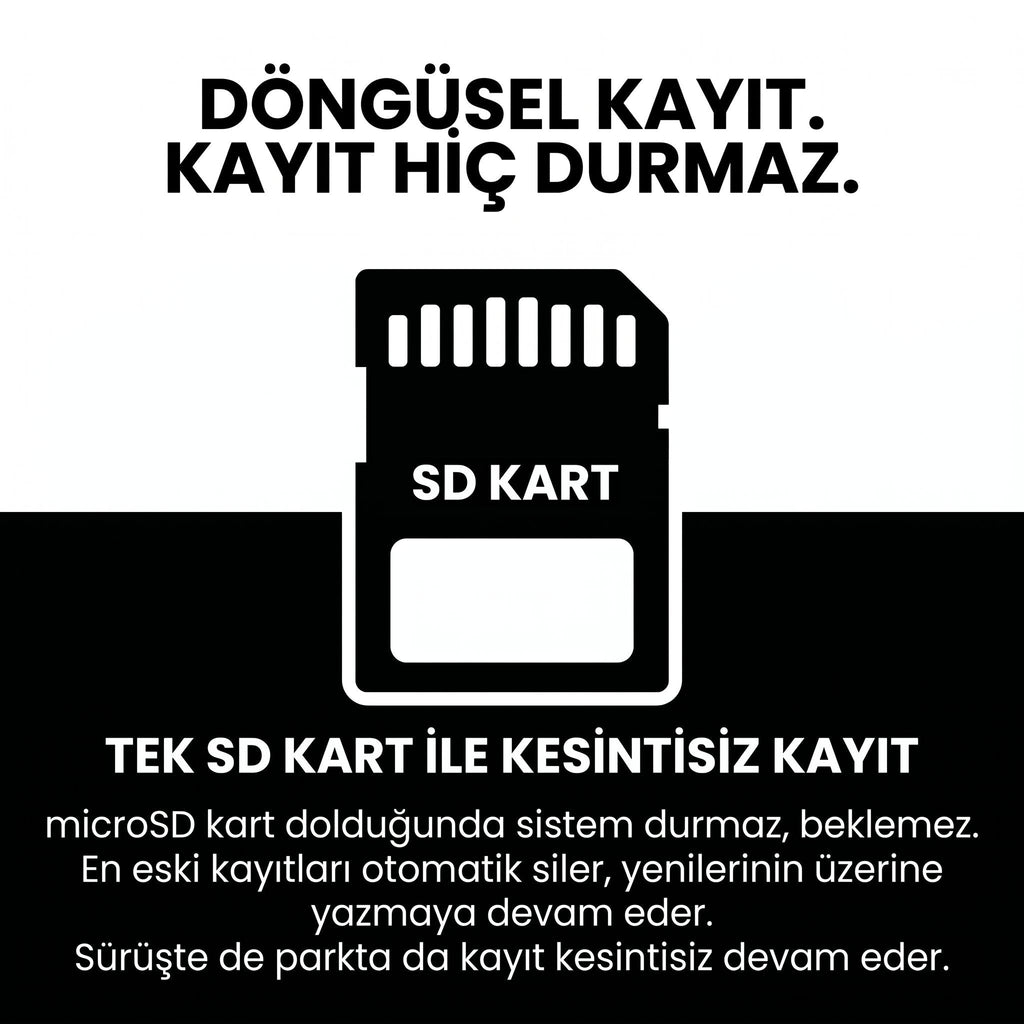 Her Araca Uyumlu 3 Kameralı Araç Kamerası